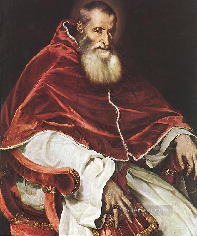 Portrait of Pope Paul III Tiziano Titian Oil Paintings